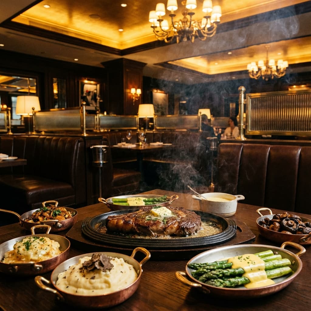 Restaurant table setup at Cattle Steakhouse